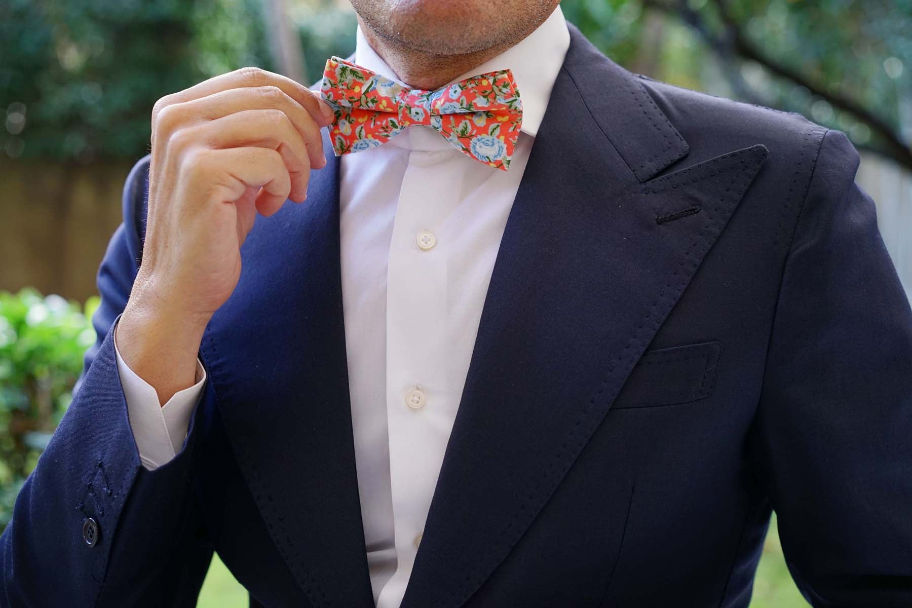 Cayman Island Floral Bow Tie