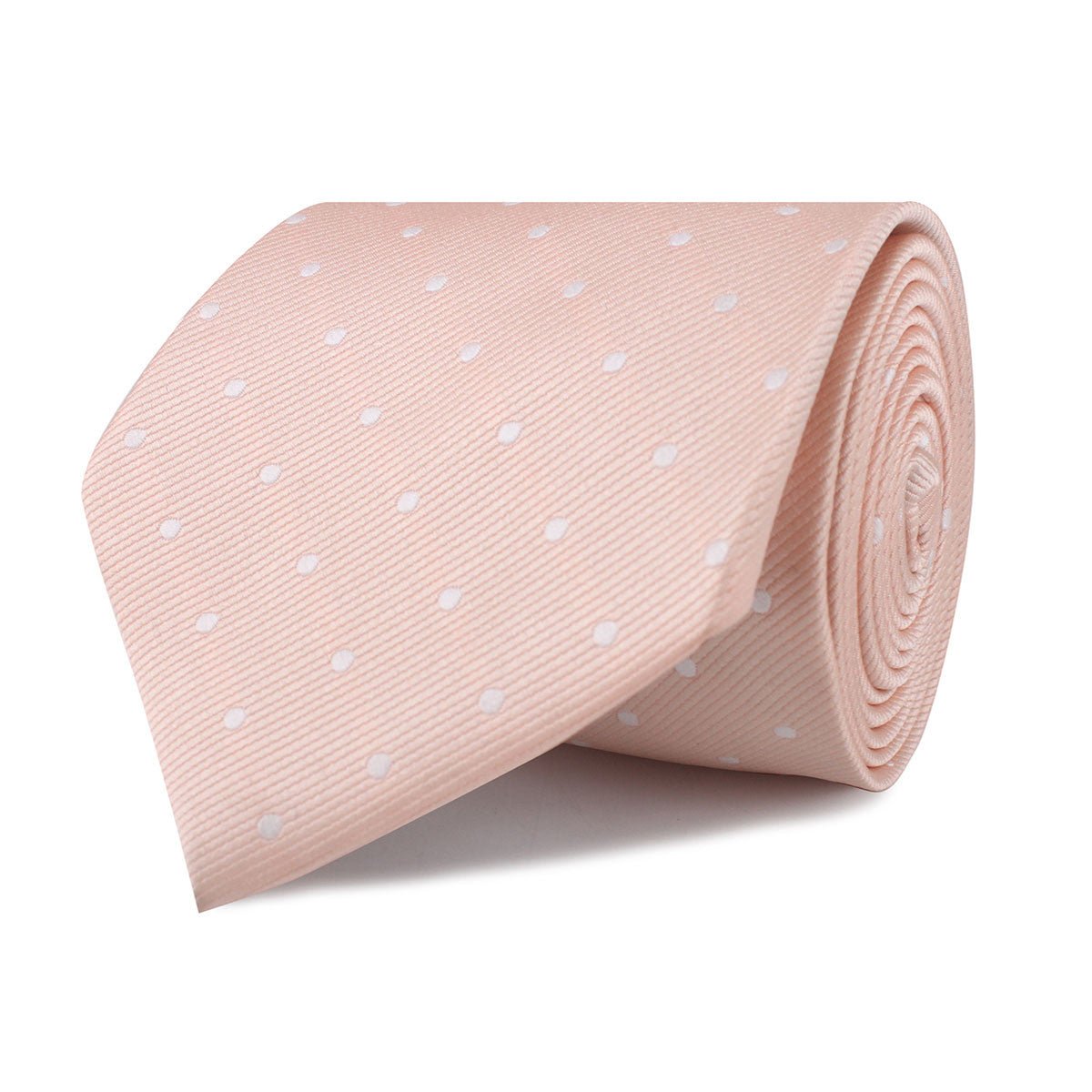 Peach with White Polka Dots Necktie