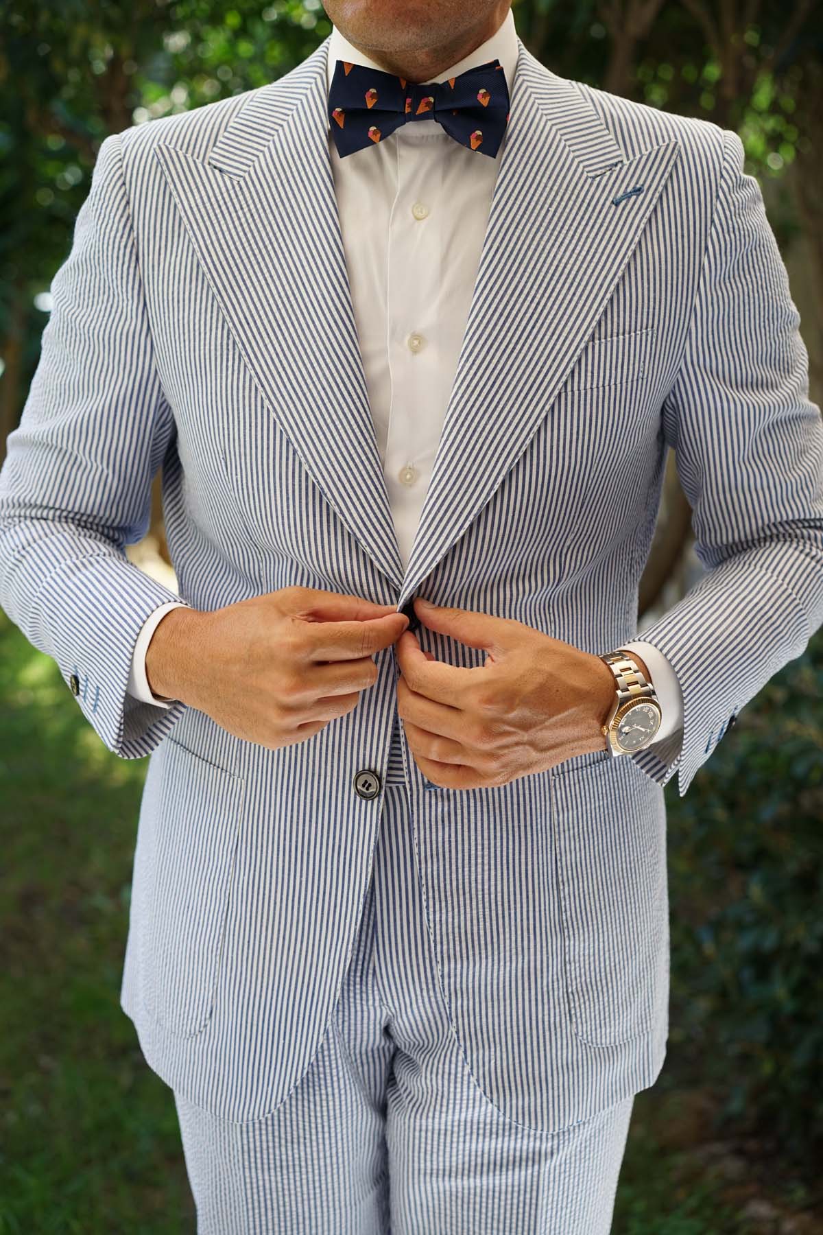 Neapolitan Ice Cream Cone Bow Tie